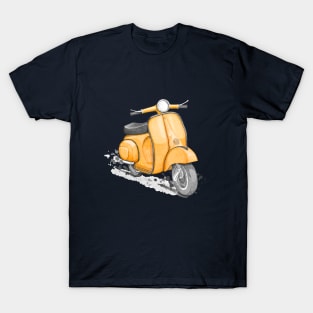 Yellow classic vintage scooter. T-Shirt